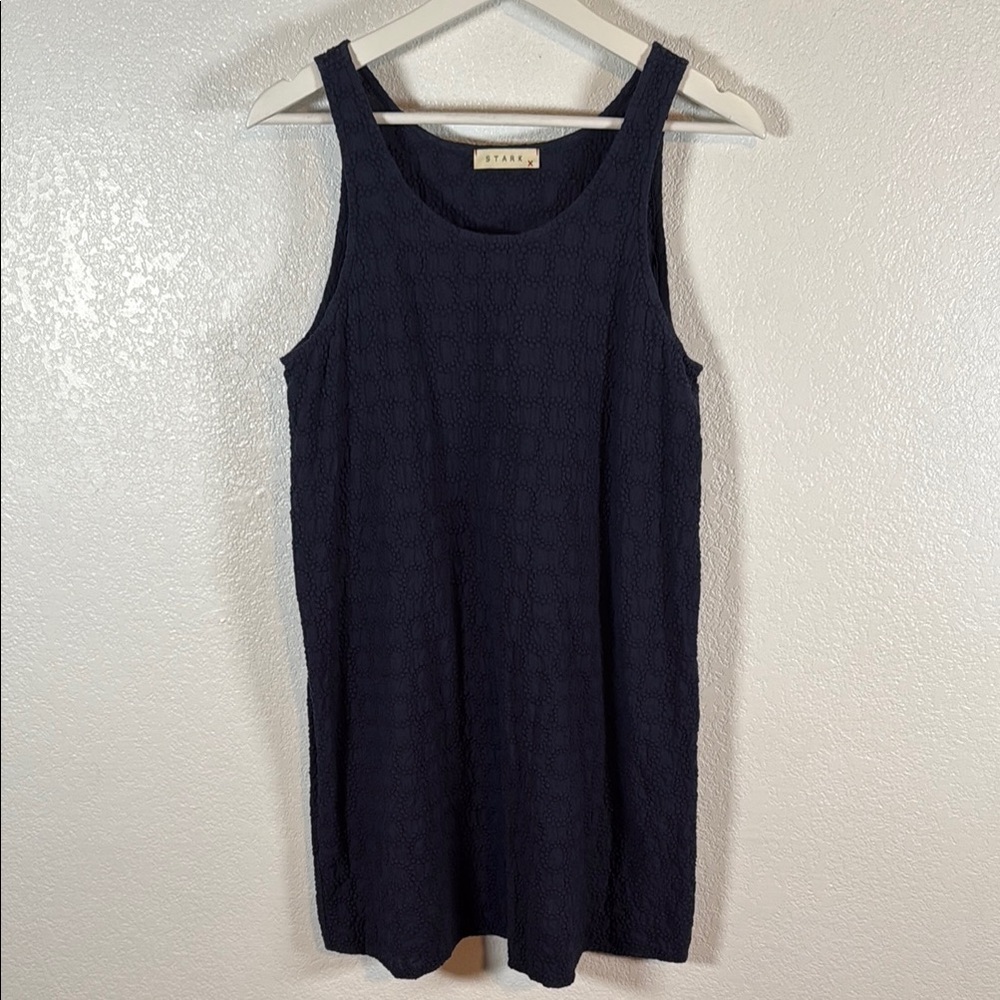 Stark X Navy Circle Texture Swing Dress Size Medium